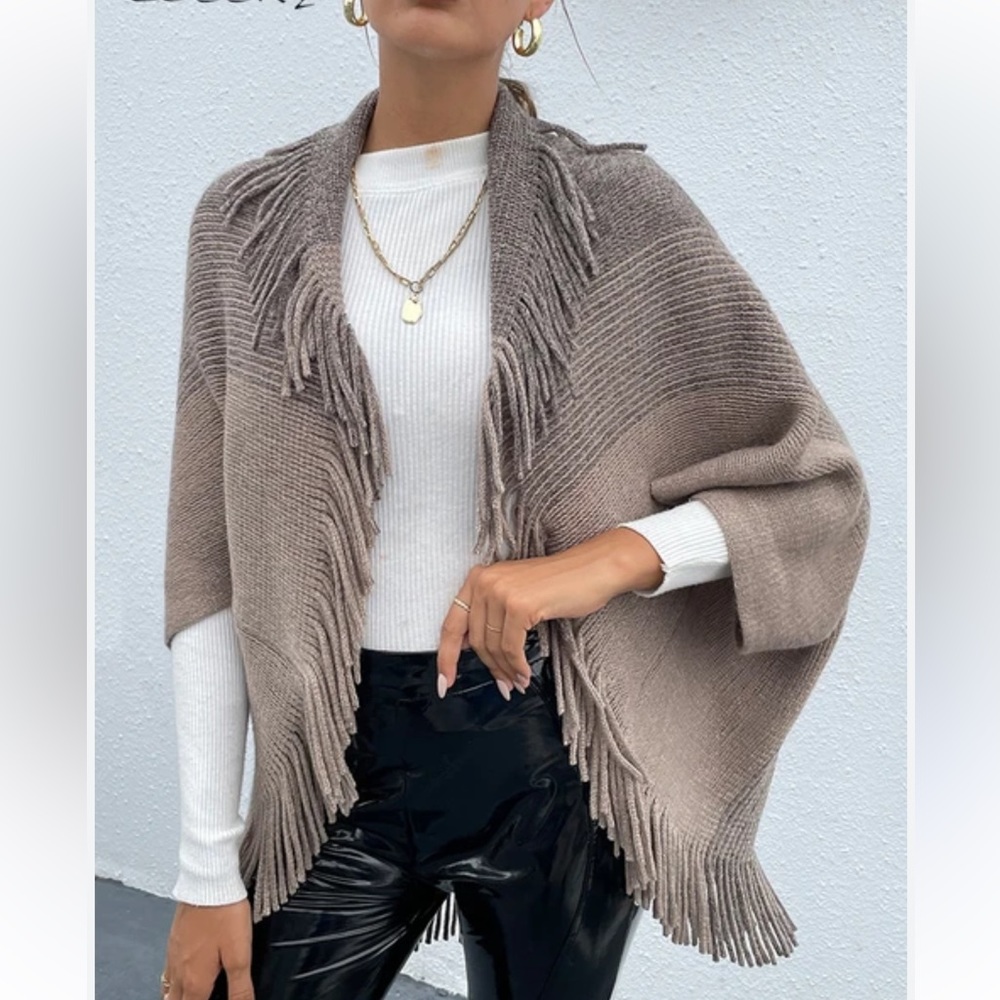 Romantic hut  Cozy Shawl Collar Blanket Cardigan Sweater Wrap Poncho size large